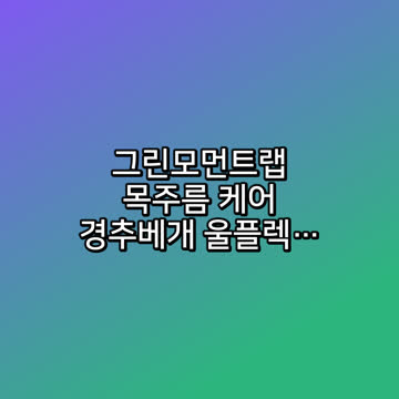 그린모먼트랩 목주름 케어 경추베개 울플렉스 양모 필로우